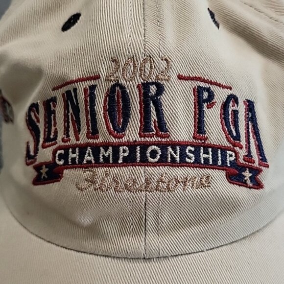 Seniors PGA Championship 2002 Firestone Vintage Ahead Golf Cap Beige OSFM - Picture 2 of 7